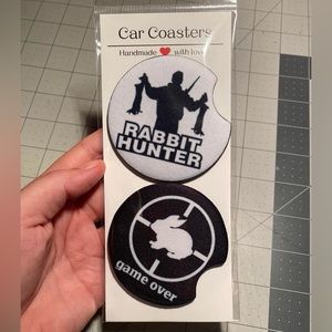 Rabbit Hunting - Car Coasters 2 pack